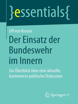 cover image of Der Einsatz der Bundeswehr im Innern